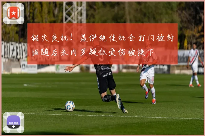 错失良机！盖伊绝佳机会打门被封堵随后米内罗疑似受伤被换下